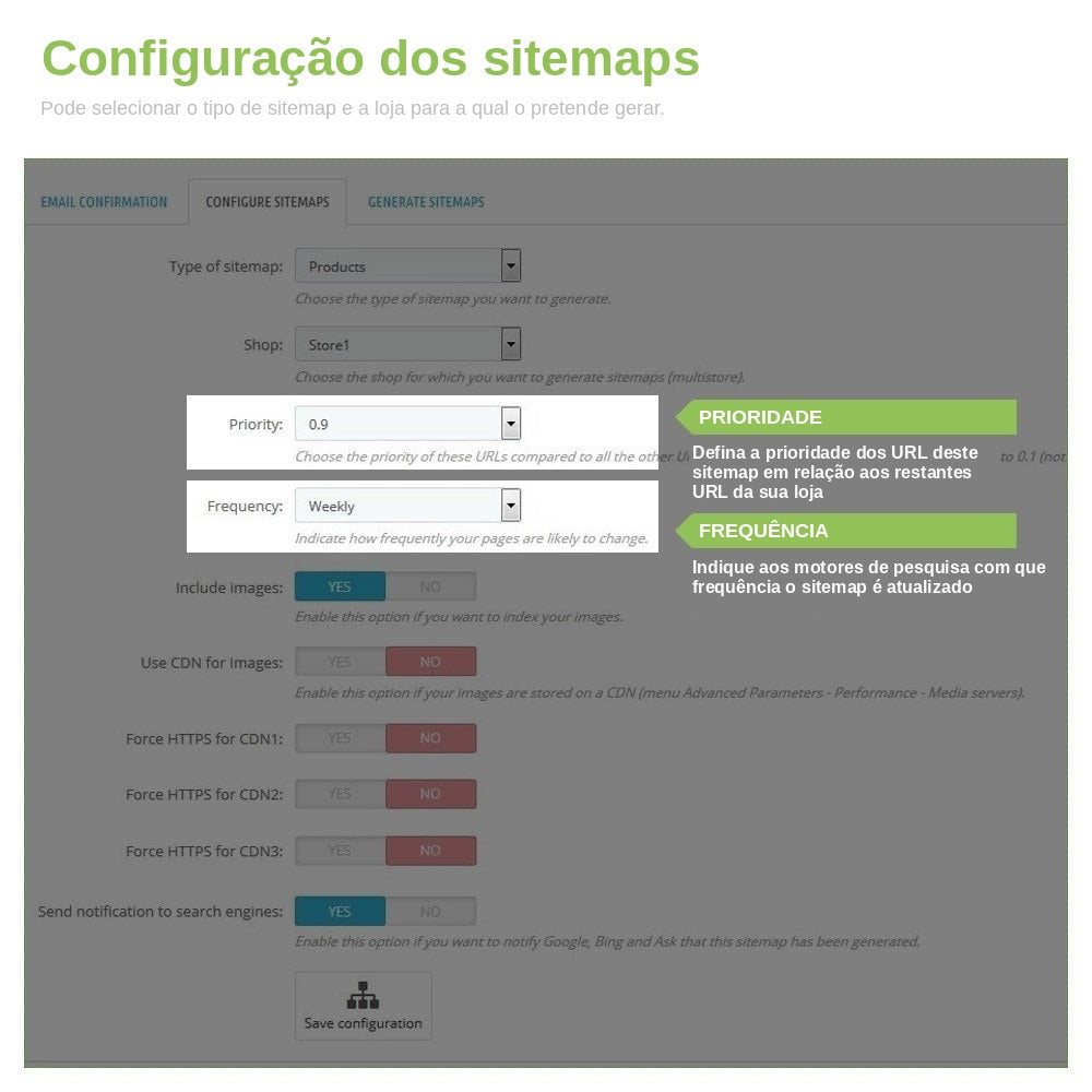 Módulo PrestaShop Sitemap XML Google Pro – captura de ecrã 2