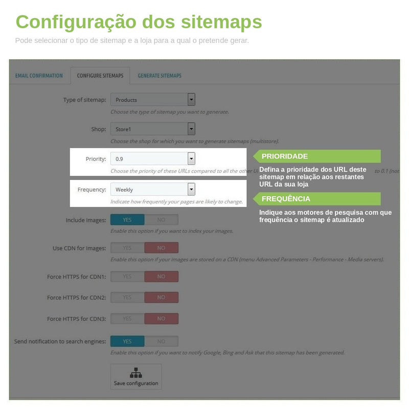 Módulo PrestaShop Sitemap XML Google Pro – captura de ecrã 2