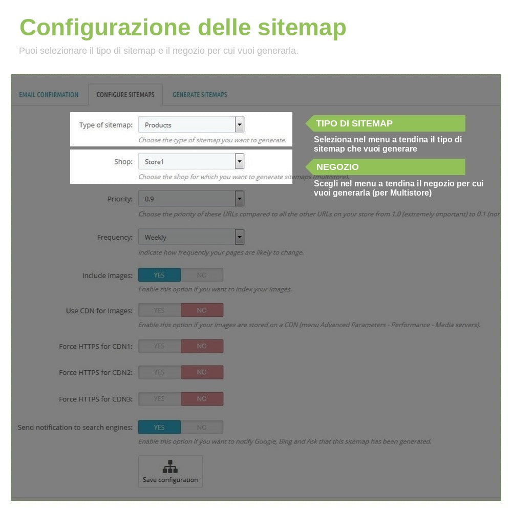 Modulo PrestaShop Sitemap XML Google Pro – schermata 1