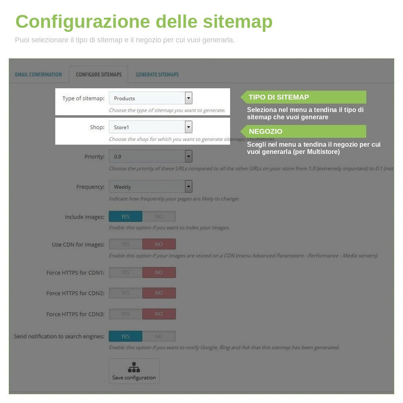 Modulo PrestaShop Sitemap XML Google Pro – schermata 1